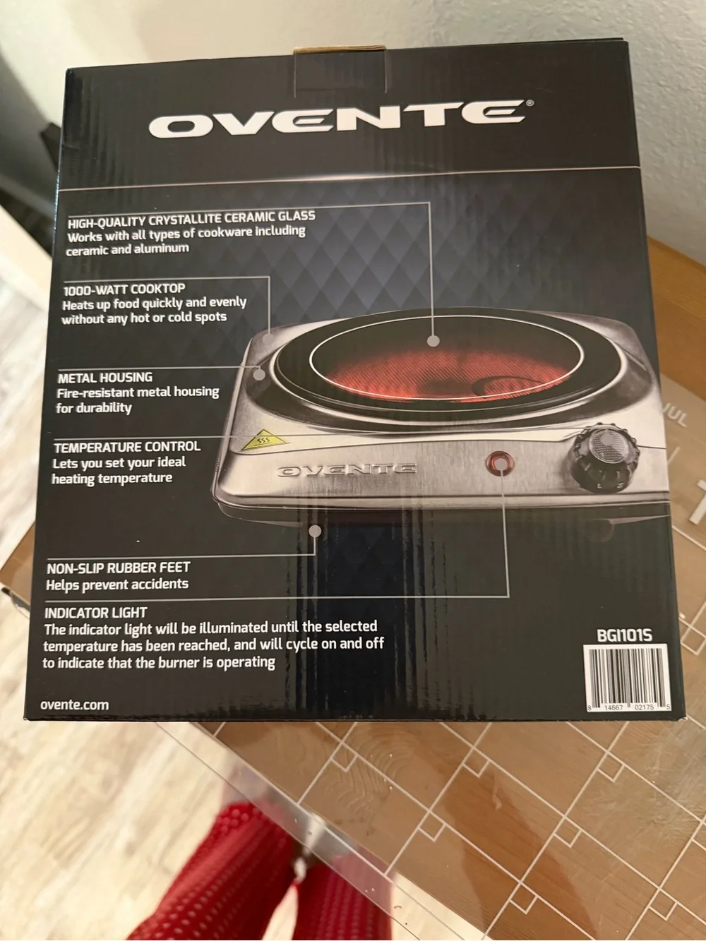 Ovente Portable Infrared Cooktop in Silver